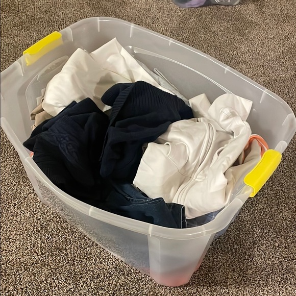 Bin full of winter wear